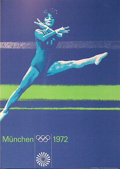 München 1972 - Gymnastics original poster designed by Aicher, Otl (1922-1991)