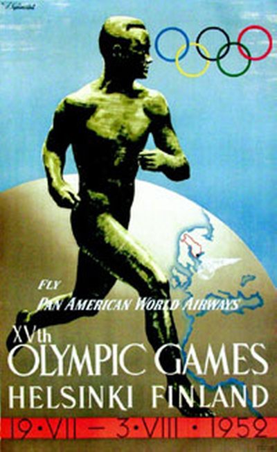 Xvth Olympic Games Pan American original poster designed by Ilmari Sysimetsa