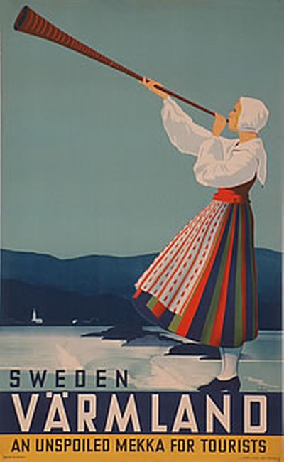 Sweden - Värmland original poster designed by Beckman, Anders (1907-1967)