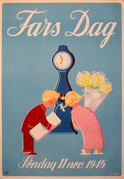 Fars Dag - 11 November 1945 original poster designed by Sven Mellberg