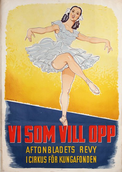 Vi som vill opp - Ballet dancer original poster designed by Reisner