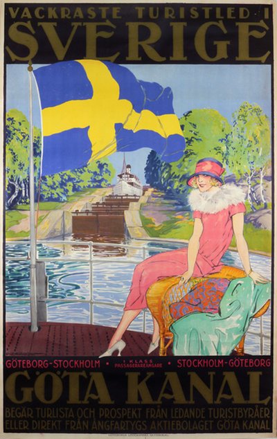 Göta Kanal - Sweden original poster designed by Proessdorf, Fred (1882-1925)
