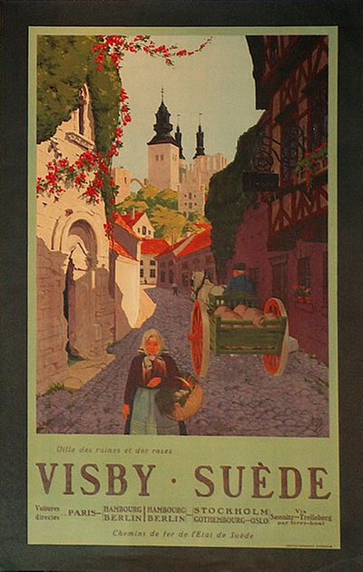 Suede - Visby  original poster designed by Ivar Gull