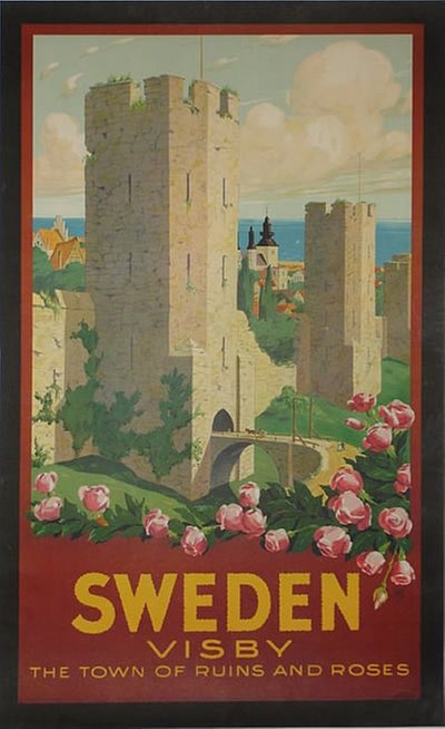 Sweden - Visby original poster designed by Ivar Gull