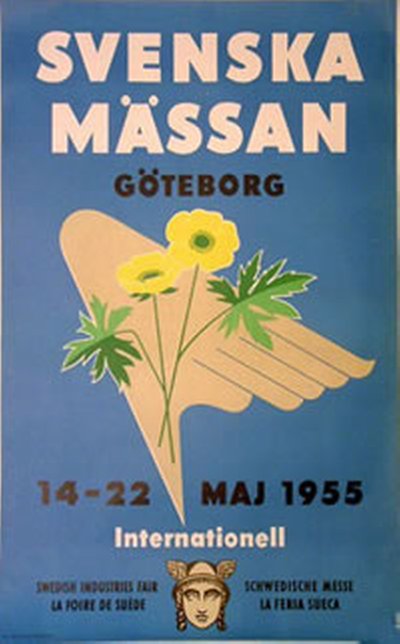 Svenska Mässan 1955 Göteborg original poster designed by W. Sahlin