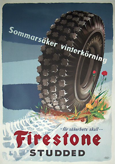 Firestone Studded original poster designed by Erik Nielsen