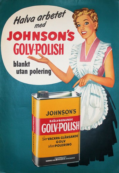 Johnson's Floor Polish original poster designed by Ervaco 