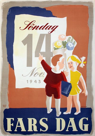 Fars Dag 14. Nov 1943 original poster designed by Beckman, Anders (1907-1967)