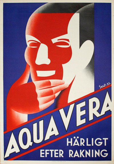 Aqua Vera - After Shave original poster designed by Gerö