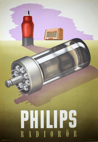 Philips Radiorör original poster designed by Solbreck-Möller, Inga Margareta  (1918-1995) / Anders Beckman Reklamateljé