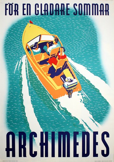 Archimedes Outboard Boat Motors original poster designed by Gumaelius Annonsbyrå