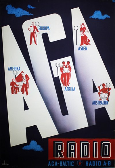 AGA Baltic Radio original poster designed by Beckman, Anders (1907-1967)