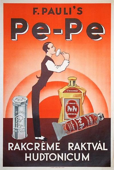 F.Pauli's Pe-Pe - razor cream original poster 