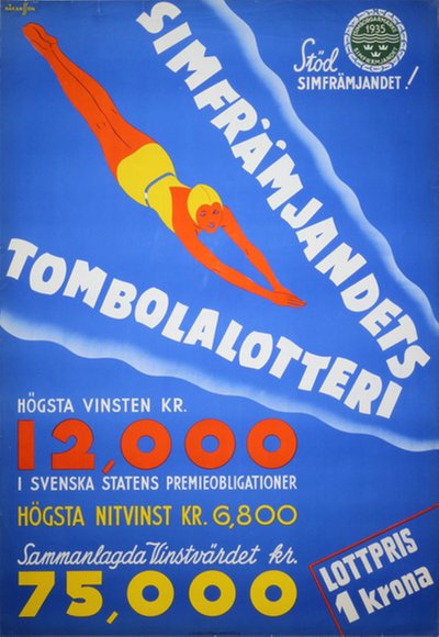Svenska Simfrämjandet original poster designed by Håkansson, Gunnar (1891-1968)