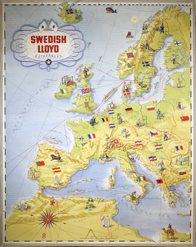 Swedish Lloyd  Gothenburg original poster designed by Olsén, Hans Erik (1911-1983)