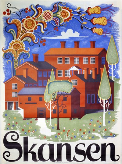 Skansen Stockholm Sweden original poster designed by Gustafsson, Gotthard (1902-1950)