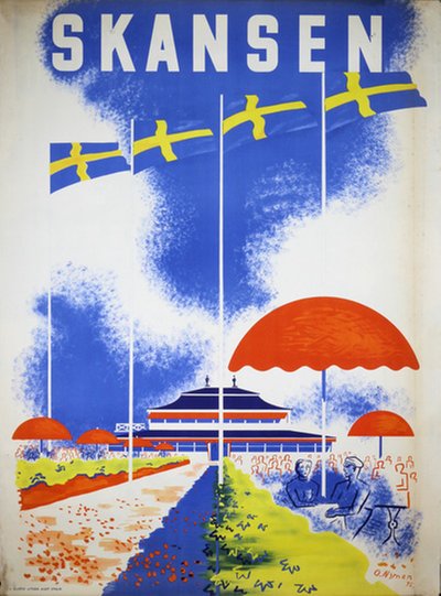 Skansen Solliden Restaurant Stockholm Sweden original poster designed by Nyman, Olle (1909-1999)