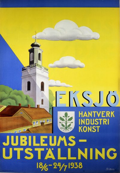 Eksjö Jubileumsutställning 1938 original poster designed by Lönn, David (1905 -1992)