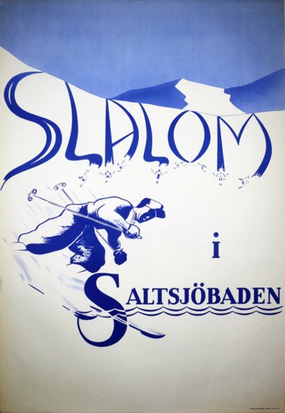 Saltsjöbaden Stockholm Sweden Skiing original poster 