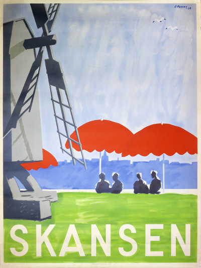 Skansen Stockholm Sweden (1939) - Original Vintage Poster | PosterTeam