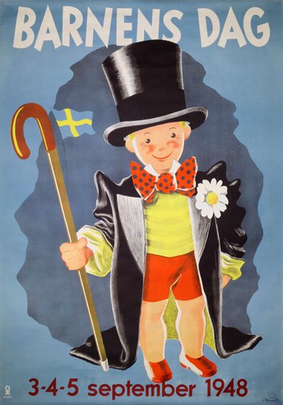 Barnens Dag 1948 original poster designed by Olsén, Hans Erik (1911-1983)