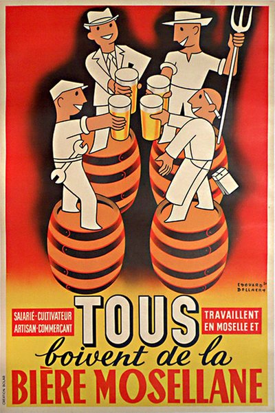 Biere Mosellane original poster designed by Bollaert Edouard