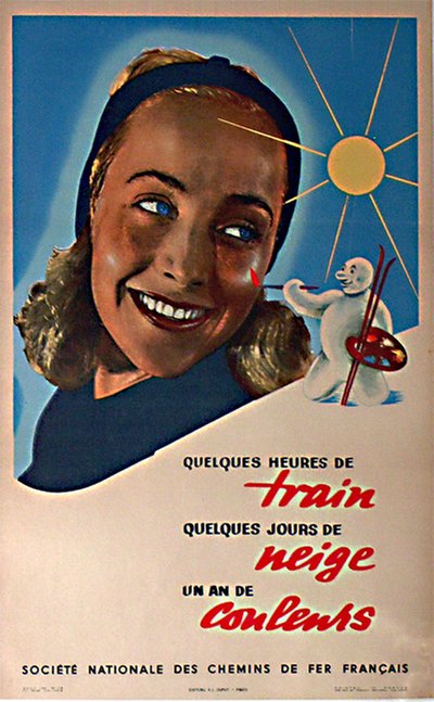 SNCF Train Snow Colors France original poster 