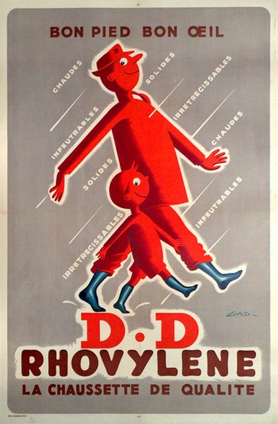D.D Rhovylene - Bon Pied Bon Oeil original poster designed by Gad