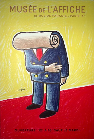 Musée de l'Affiche original poster designed by Raymond Savignac (1902-2002) 