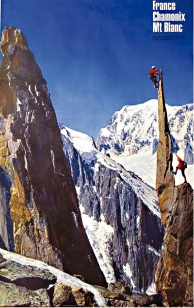 France Chamonix Mt. Blanc original poster designed by Photo:  Gay Couttel