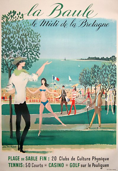La Baule  - le Midi de la Bretagne original poster designed by Jean Denis Maldes