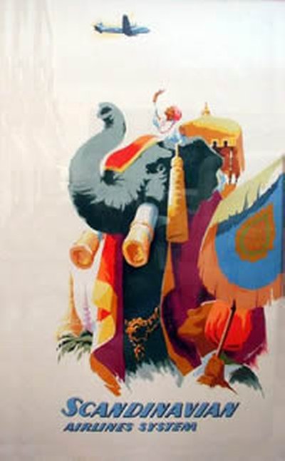 SAS - Scandinavian Airlines System original poster designed by Dahlin, Gunnar (1905-1984)
