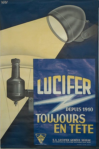 S.A. LUCIFER Genève Suisse original poster designed by Vertil