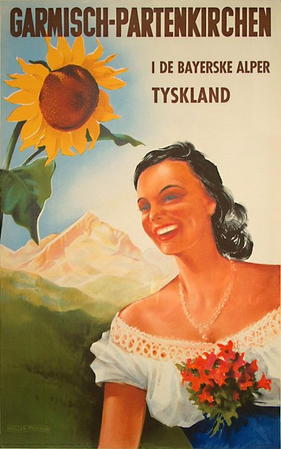 Germany - Garmisch-Partenkirchen Bavaria original poster designed by Müller-Pilgram