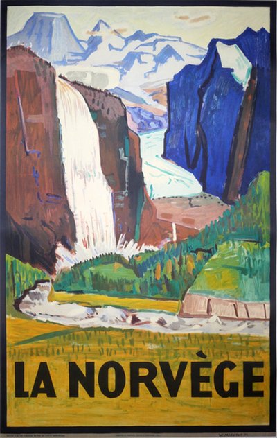 La Norvège original poster designed by Midelfart, Johan Wilhelm (Willi) (Willy) (1904-1975)