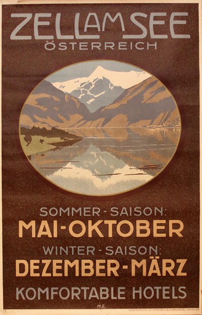 Zell am See original poster designed by M. E.