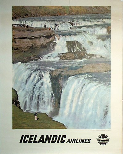 Icelandic Airlines Loftleidur original poster designed by Photo: R. Hafnfjörd