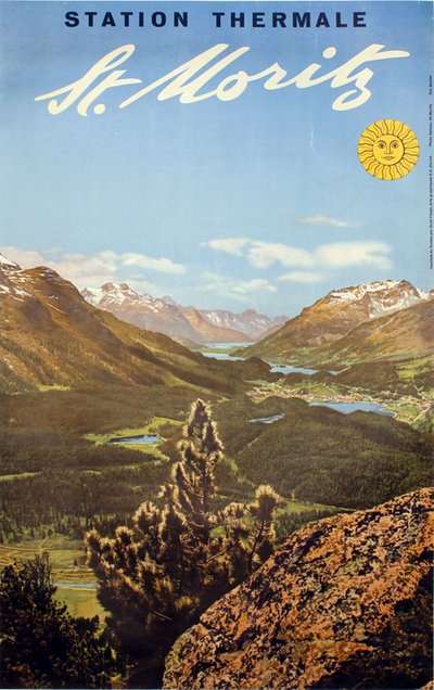 St. Moritz original poster designed by Photo: Albert Steiner, St. Moritz
