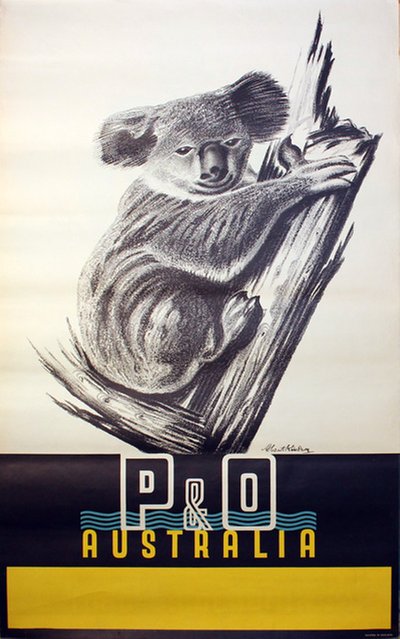 P&O Australia - Koala  original poster designed by H. Watkinson