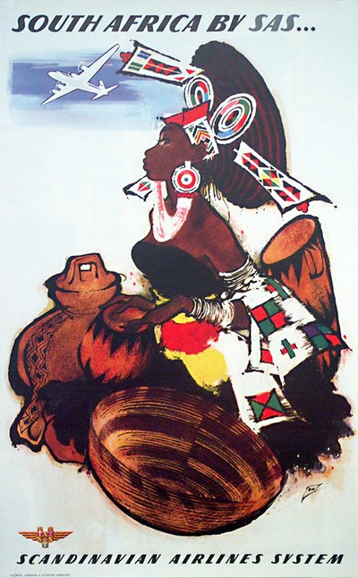 SAS - South Africa by SAS  original poster designed by Nielsen, Otto (1916-2000)
