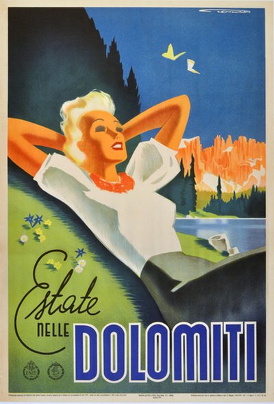 Dolomiti - Italy original poster designed by Lenhart, Franz J. (1898-1992)