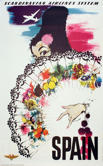 SAS - Spain original poster designed by Nielsen, Otto (1916-2000)