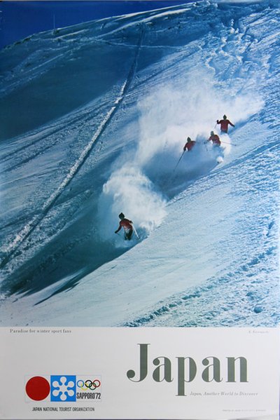 Japan Sapporo 1972 original poster designed by K. Kawaguchi