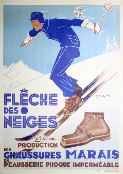 Flèche des Neiges Chaussures Marais  original poster designed by Draim