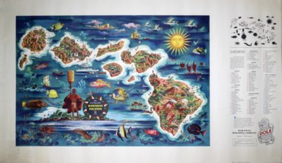 Dole Map Of The Hawaiian Islands original poster designed by Feher, Joseph (1908-1987)
