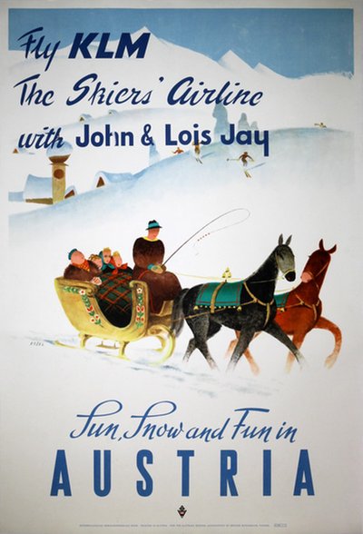 Sun, Snow and Fun in Austria original poster designed by Kosel, Hermann (1896-1983)