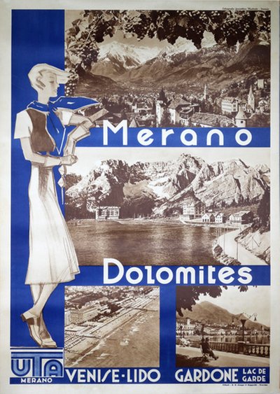 Merano Dolomites Venice Lido Lake Garda Italy original poster 