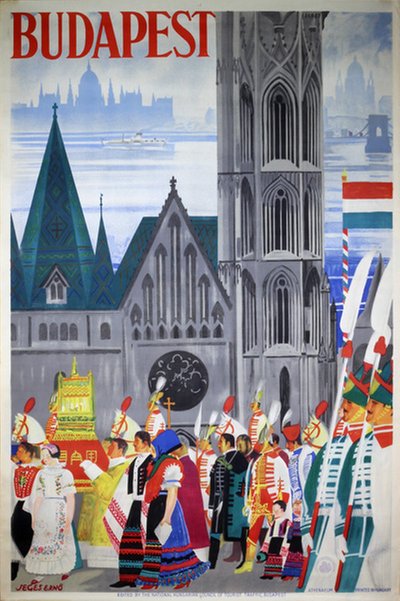 Budapest - Hungary original poster designed by Jeges Erno (1898-1956).