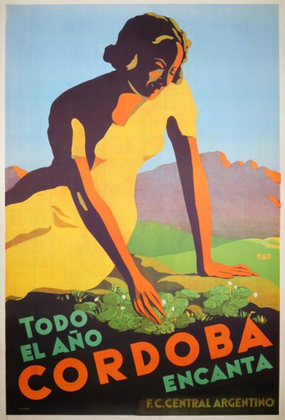 Argentina Cordoba original poster designed by Peuser