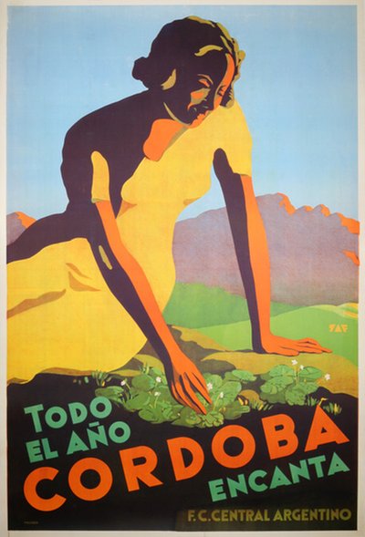 Argentina Cordoba original poster designed by Peuser